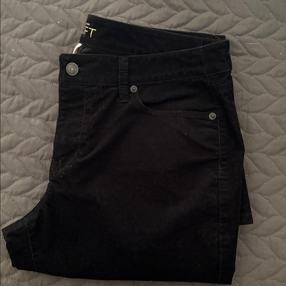 LOFT Black Corduroy Straight Pants